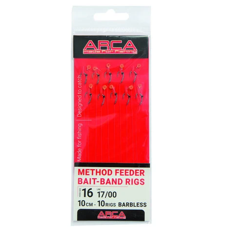 Arca - Onderlijnen Method Feeder Bait-Band Rigs Barbless - 10cm - Arca 3 Arca - Onderlijnen Method Feeder Bait-Band Rigs Barbless - 10cm - Arca